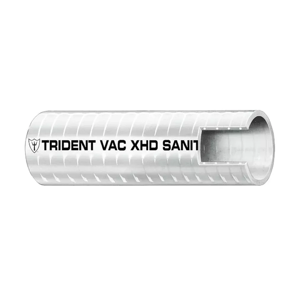 1" VAC XHD Sanitation Hose - Hard PVC Helix - White - per foot