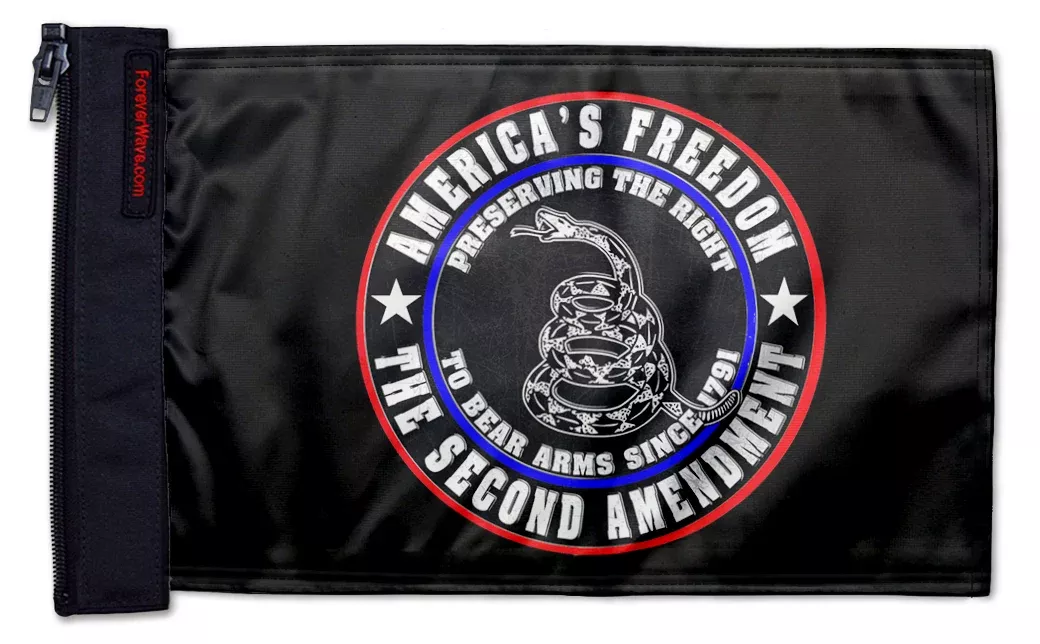 2nd Amendment 12"x18" Forever Wave Flag for Jeep Wrangler JK 2-Door 2007-2018