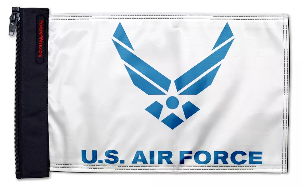 Air Force White12"x18" Forever Wave Flag for Jeep Wrangler YJ 1986-1995