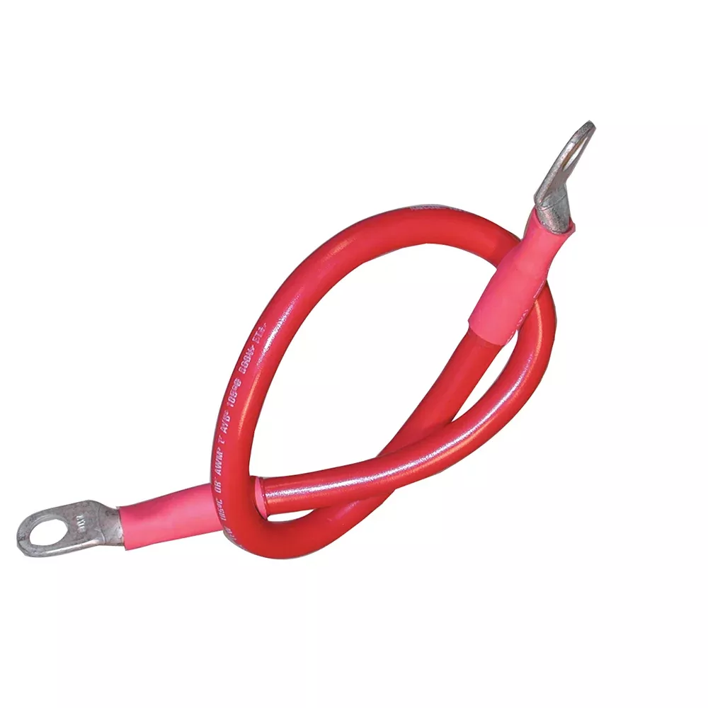 Ancor Battery Cable Assembly, 2 AWG (34mm²) Wire, 3/8" (9.5mm) Stud, Red - 32" (81.2cm) | 189145