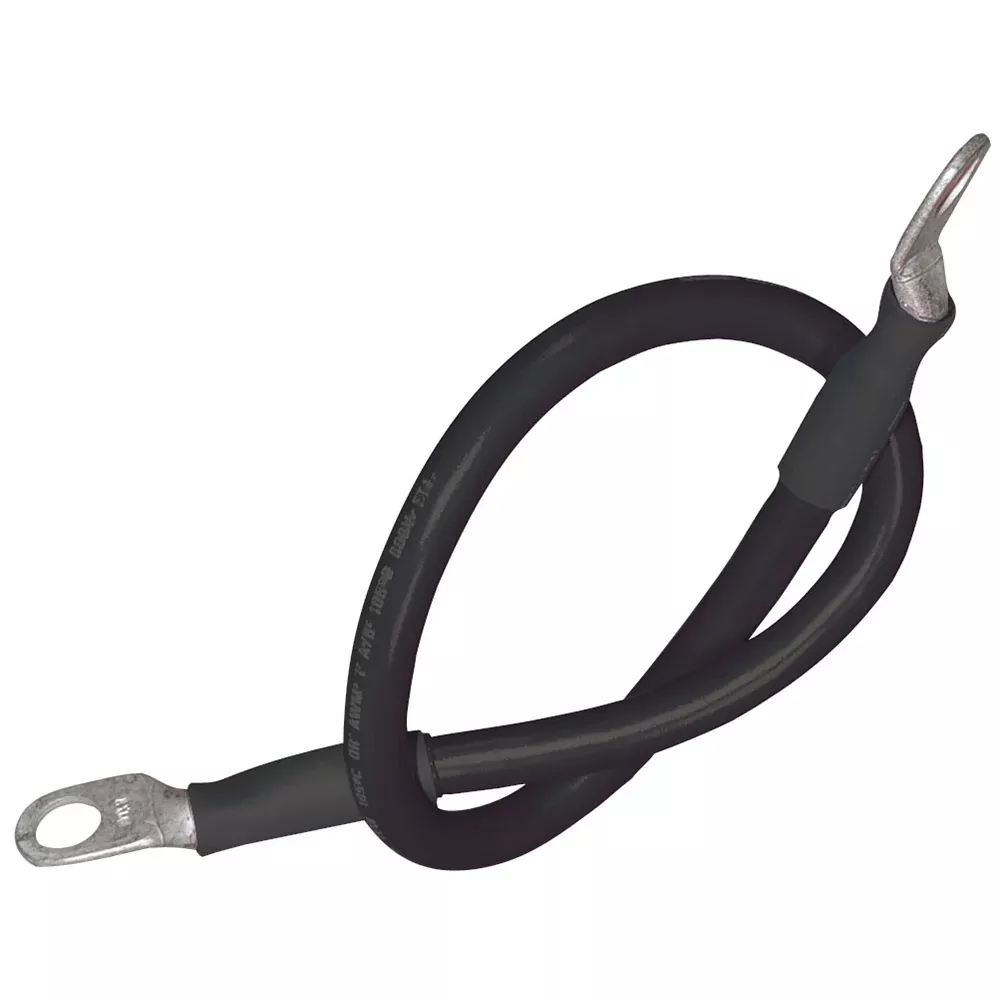Ancor Battery Cable Assembly, 4 AWG (21mm²) Wire, 5/16" (7.93mm) Stud, Black - 18" (45.7cm) | 189130
