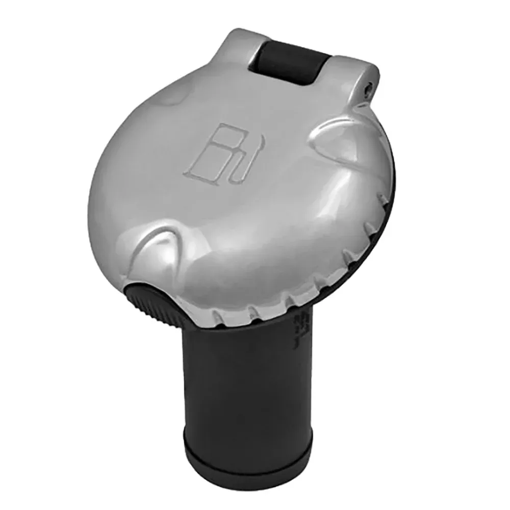 Attwood Deck Fill f/Carbon Canister System - Angled BodyScalloped Chrome Cap