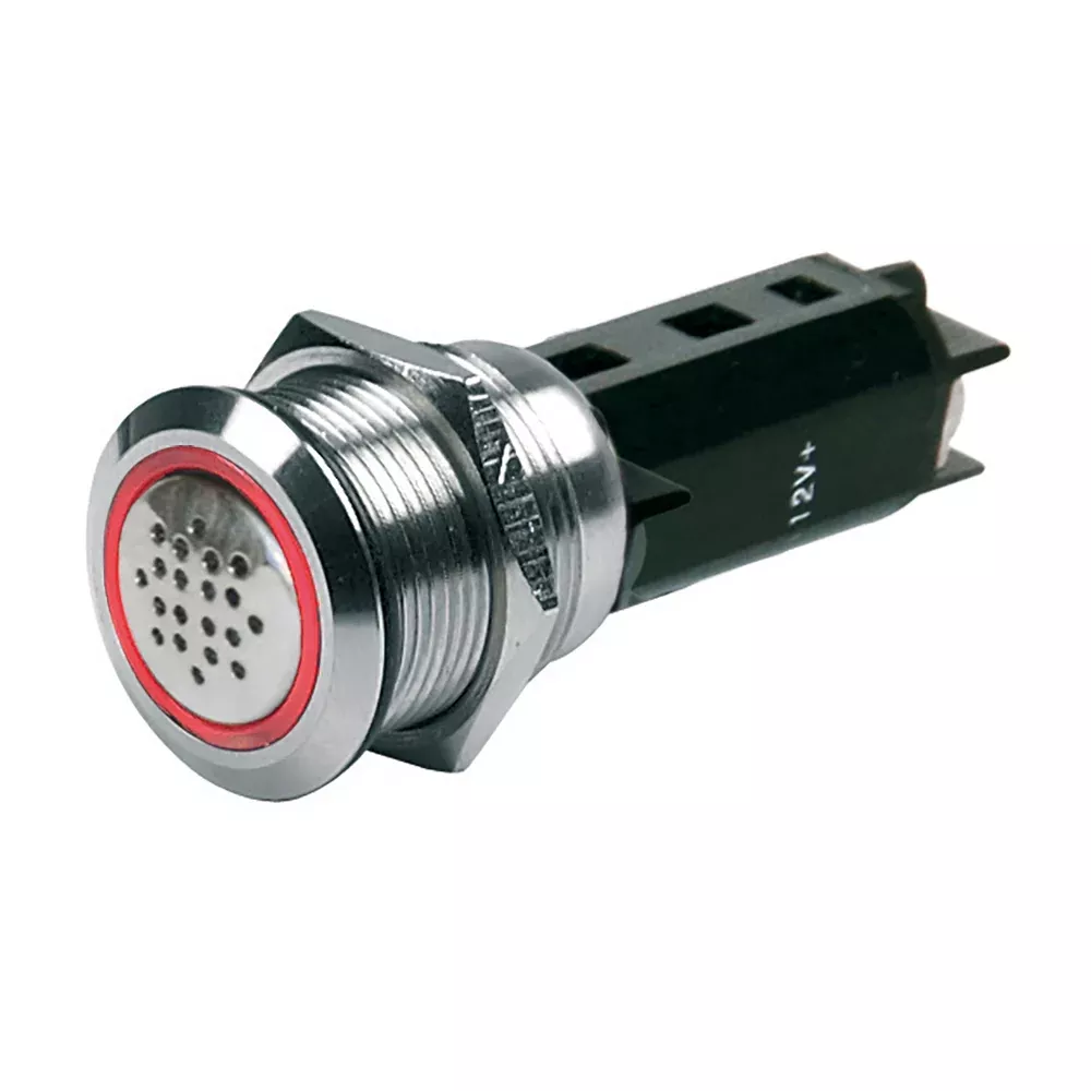 BEP 12V Buzzer w /Red LED Warning Light - Stainless Steel [80-511-0009-00]