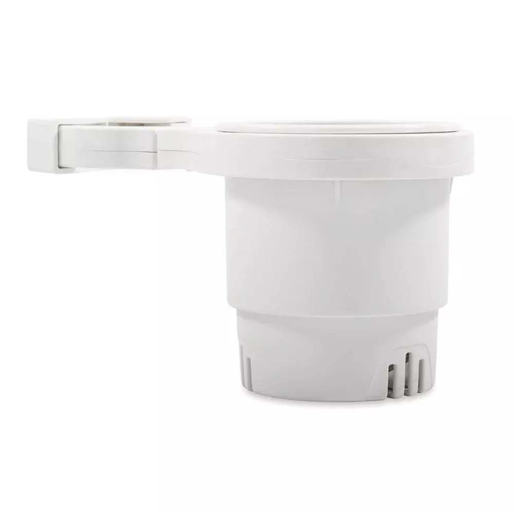 Camco Clamp-On Rail Mounted Cup Holder - Small for Up to 1-1 /4