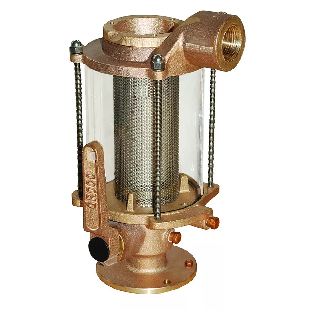 GROCO 1-1/4" Ball Valve/Seacock & Raw Water Strainer Combo | BVS-1250