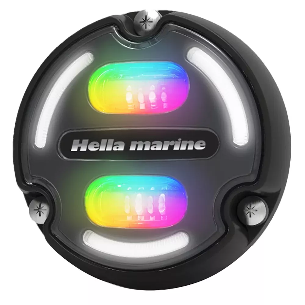 Hella Marine A2 RGB Underwater Light - 3000 Lumens - Black Housing - Charcoal Lens w /Edge Light [016148-001]