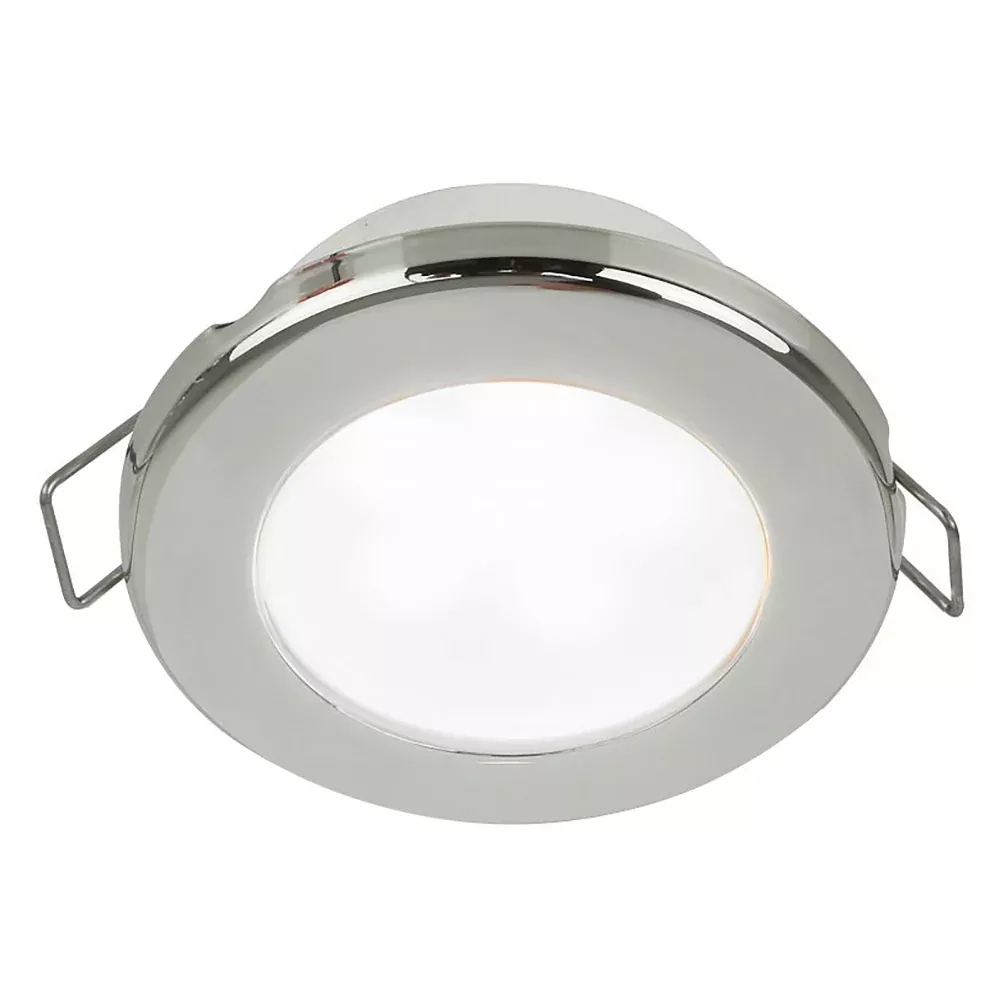 Hella Marine EuroLED 75 3" Round Spring Mount Down Light - White LED - Stainless Steel Rim - 12V | 958110521