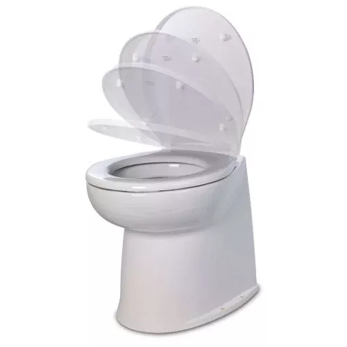 Jabsco 17" Deluxe Flush Fresh Water Electric Toilet w/Soft Close Lid - 24V | 58040-3024