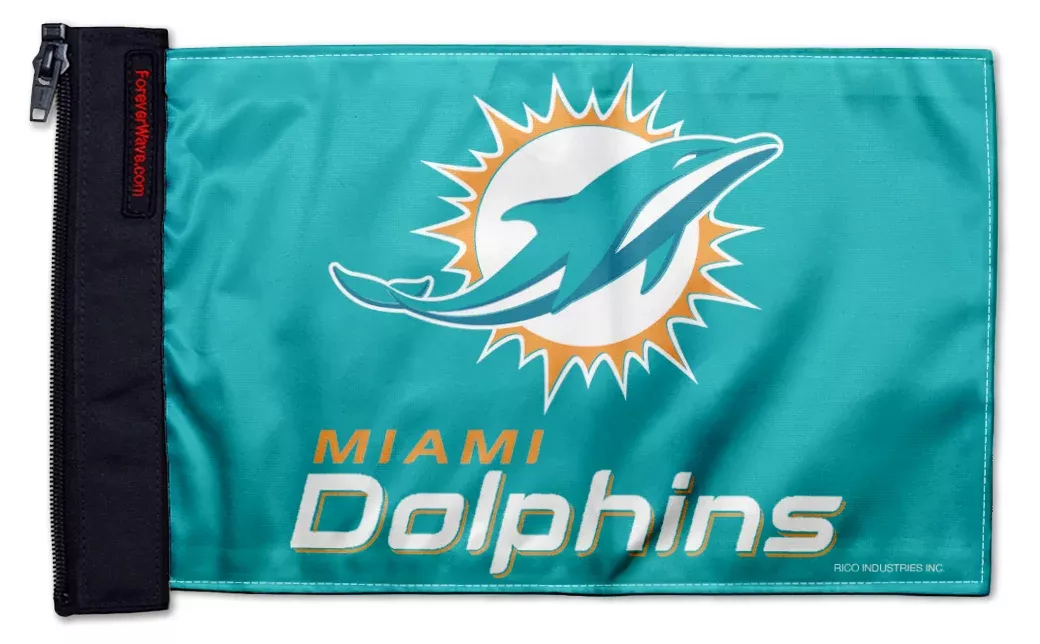 Miami Dolphins 11"x17" Forever Wave Flag for Jeep Wrangler YJ 1986-1995