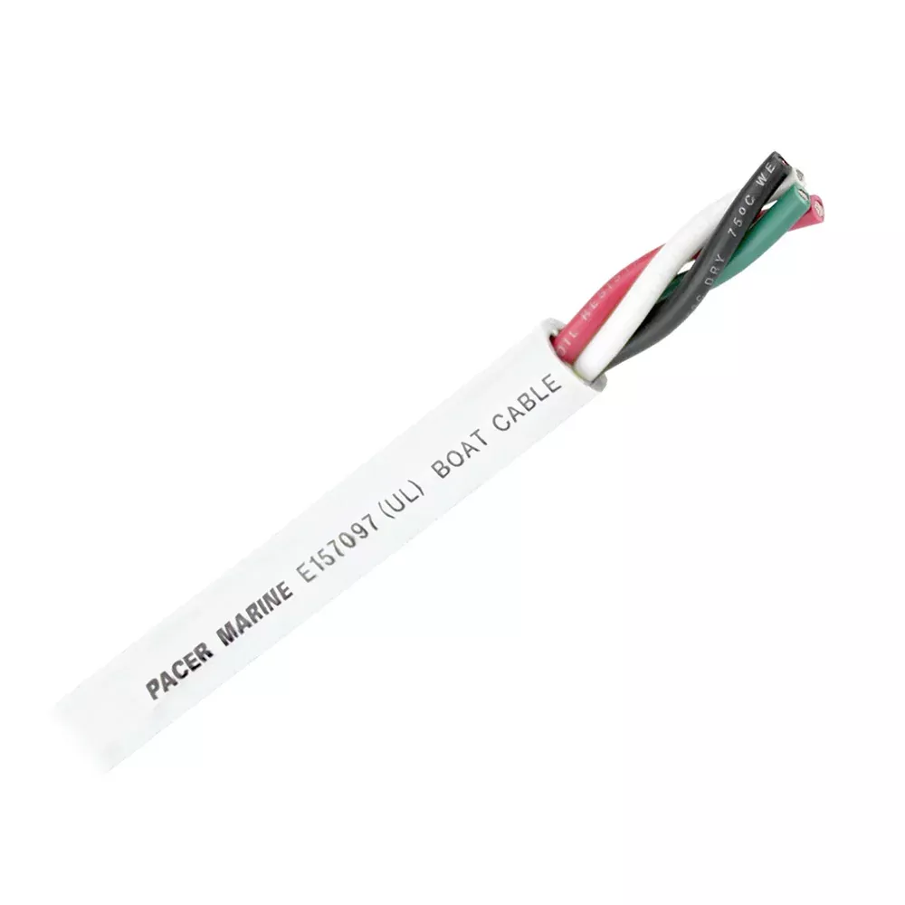 Pacer Round 4 Conductor Cable - 100 - 16/4 AWG - Black, Green, RedWhite [WR16/4-100]