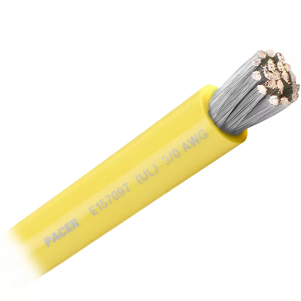 Pacer Yellow 3 /0 AWG Battery Cable - Sold By The Foot[WUL3 /0YL-FT]