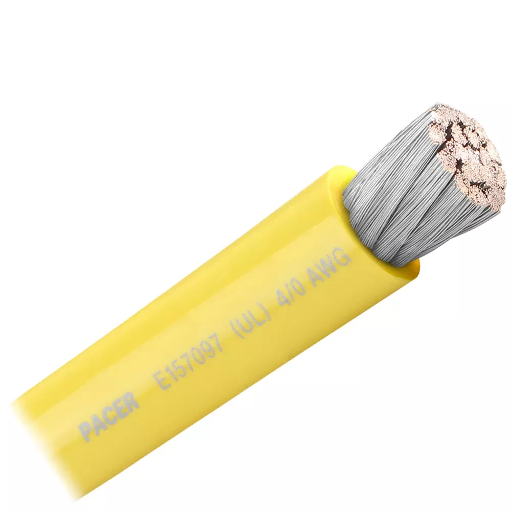 Pacer Yellow 4 /0 AWG Battery Cable - Sold By The Foot[WUL4 /0YL-FT]