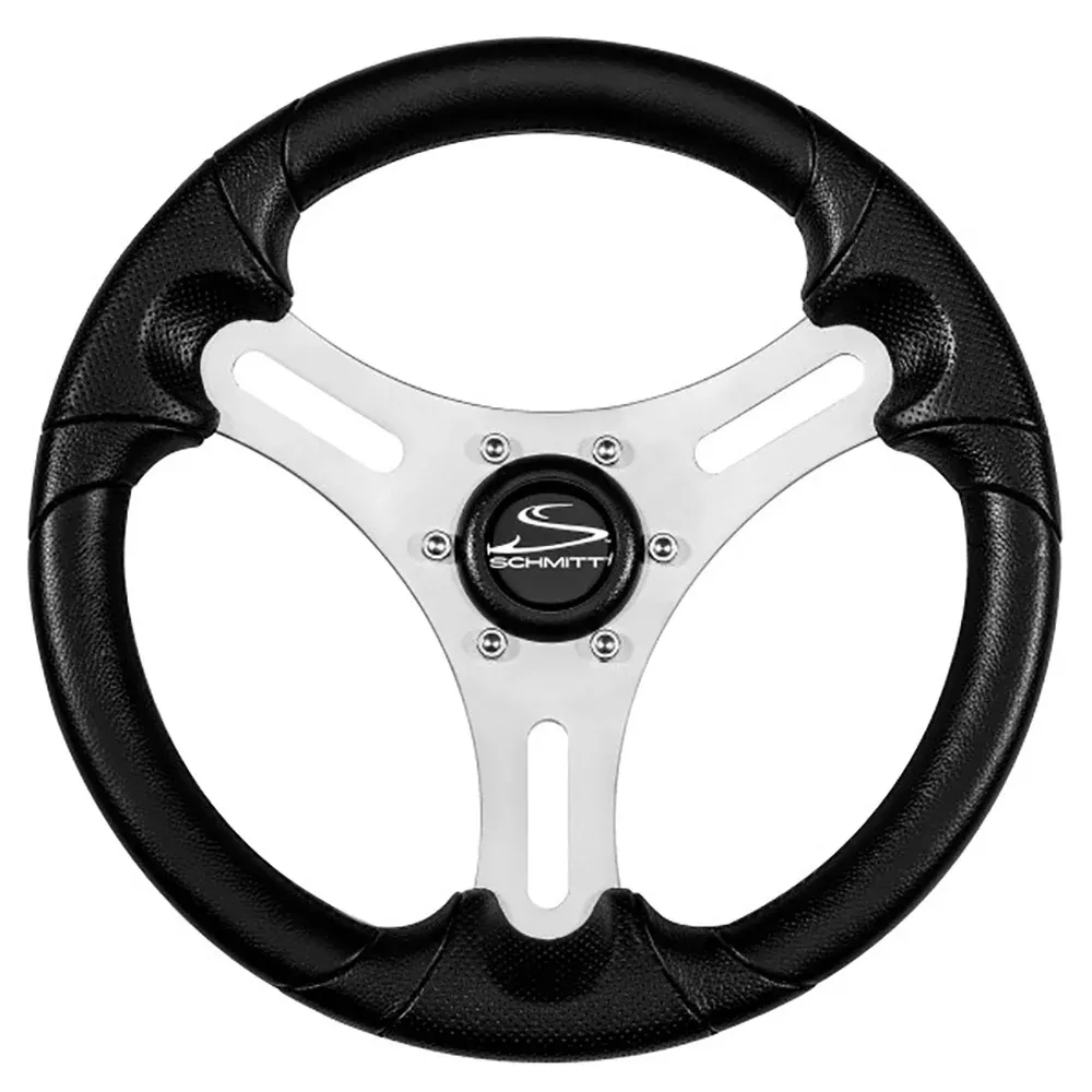 Schmitt Marine Torcello Lite 13" Wheel - Black Polyurethane Wheel w/Silver SpokesBlack Cap- 3/4" Tapered Shaft