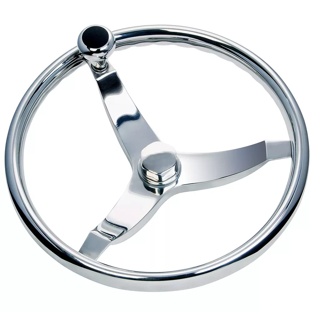 Schmitt Marine Vision FX Model 714 - 13.5" Wheel w/KnobFinger Grip - 3/4" Tapered Shaft w/Faux Nut - 1/2"3/4" Adapters