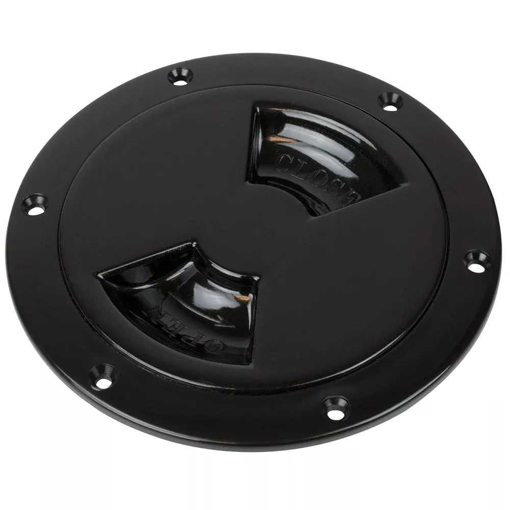 Sea-Dog Quarter-Turn Smooth Deck Plate w /Internal Collar - Black - 4