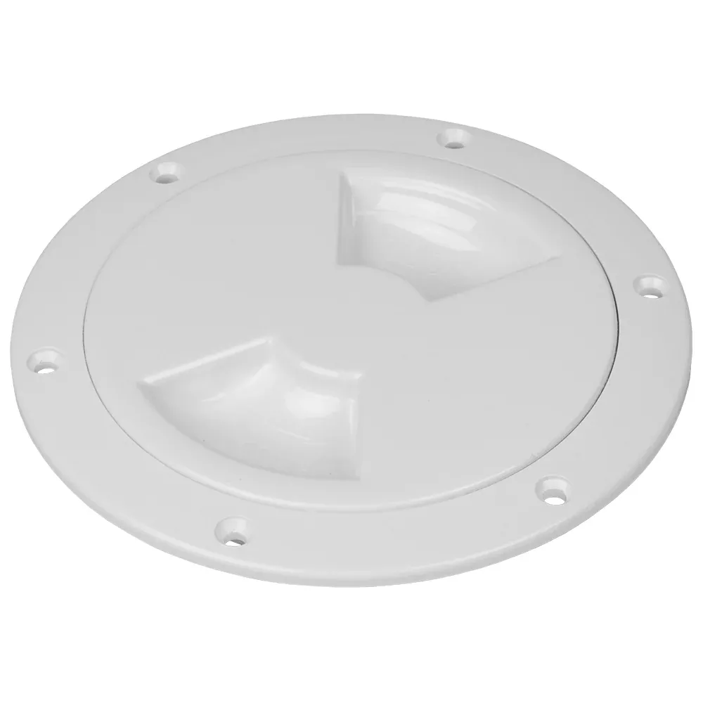 Sea-Dog Quarter-Turn Smooth Deck Plate w /Internal Collar - White - 8