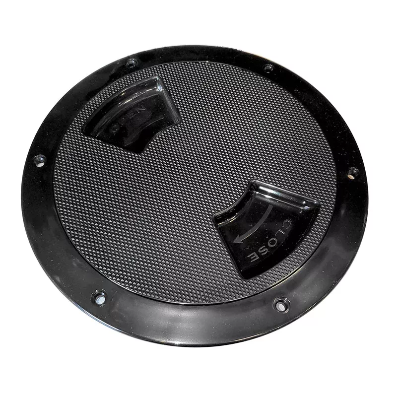 Sea-Dog Quarter-Turn Textured Deck Plate w /Internal Collar - Black - 6