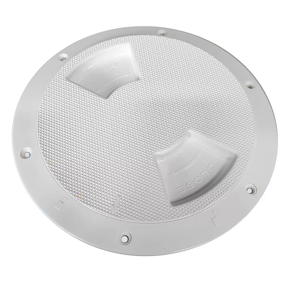 Sea-Dog Quarter-Turn Textured Deck Plate w /Internal Collar - White - 5