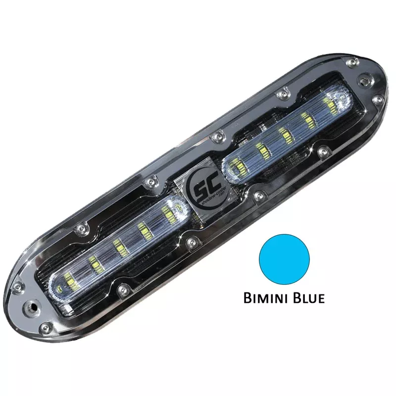 Shadow-Caster SCM-10 LED Underwater Light w/20' Cable - 316 SS Housing - Bimini Blue | SCM-10-BB-20