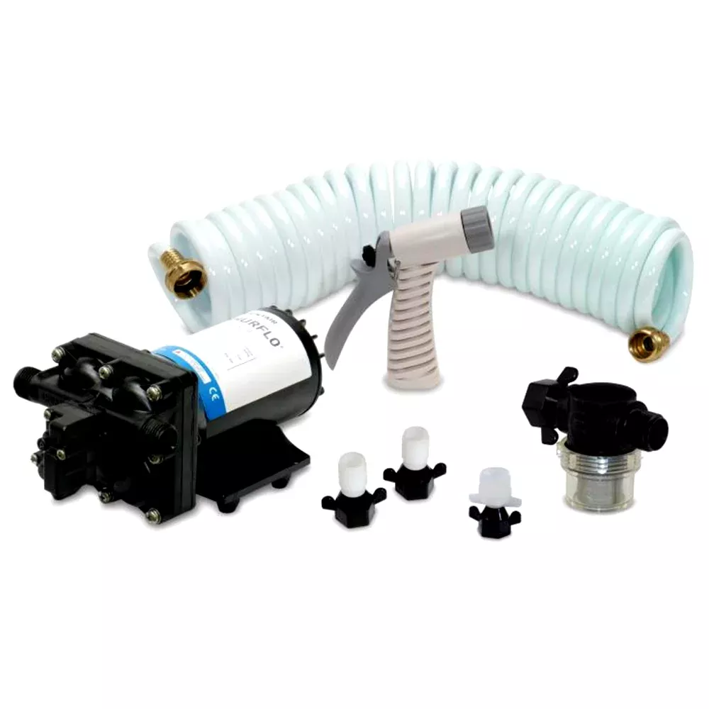 Shurflo by Pentair BLASTER™II Washdown Kit - 12VDC, 3.5GPM w/25' Hose, Nozzle, Strainer & Fittings | 4338-121-E07