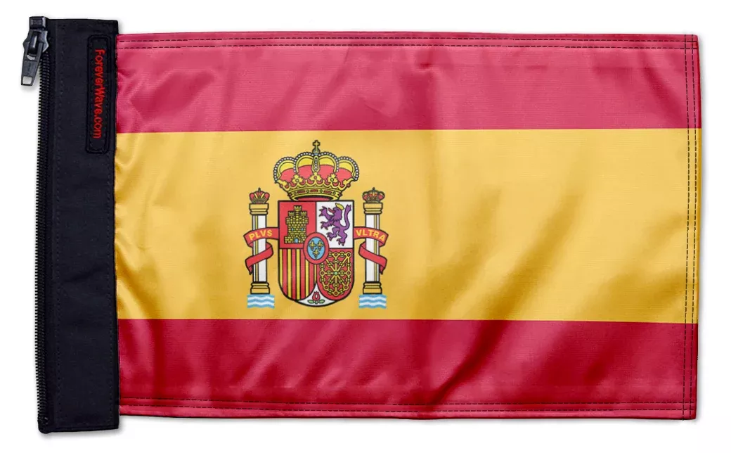 Spain 12"x18" Forever Wave Flag for Jeep Wrangler JL 2-Door 2018-Present