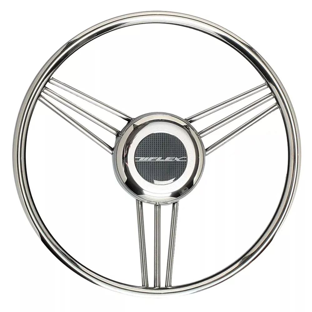 Uflex V27 13.8" Steering Wheel - Stainless Steel GripSpokes