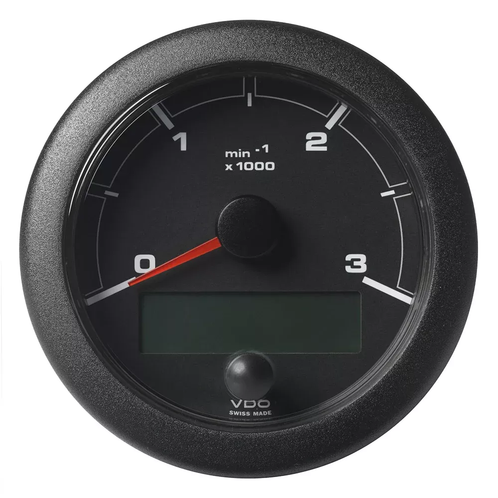 Veratron 3-3/8" (85mm) OceanLink Tachometer 3000 RPM - Black Dial & Bezel | A2C1065660001