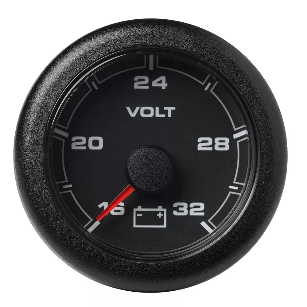 Veratron 52MM (2-1/16") OceanLink Battery Voltage Gauge - 16 to 32V - Black Dial & Bezel | A2C1066120001