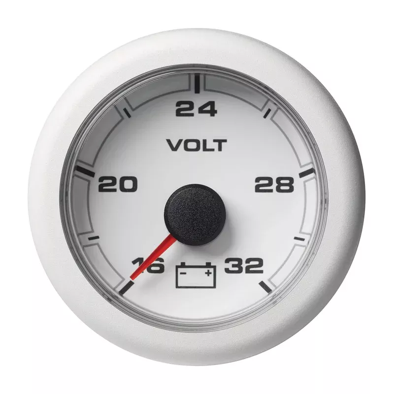 Veratron 52MM (2-1/16") OceanLink Battery Voltage Gauge - 16 to 32V - White Dial & Bezel | A2C1066130001