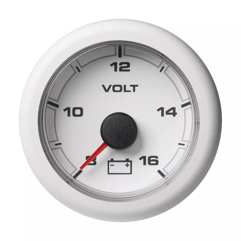 Veratron 52MM (2-1/16") OceanLink Battery Voltage Gauge - 8 to 16V - White Dial & Bezel | A2C1066110001