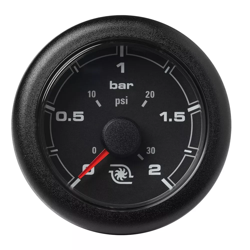 Veratron 52MM (2-1/16") OceanLink Boost Pressure Gauge - 2 Bar/30 PSI - Black Dial & Bezel | A2C1066140001