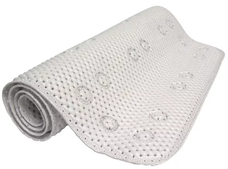 Zenna Home 79WW04 Foam Shower Mat, 36 in L, 17 in W, PVC, White, Pack